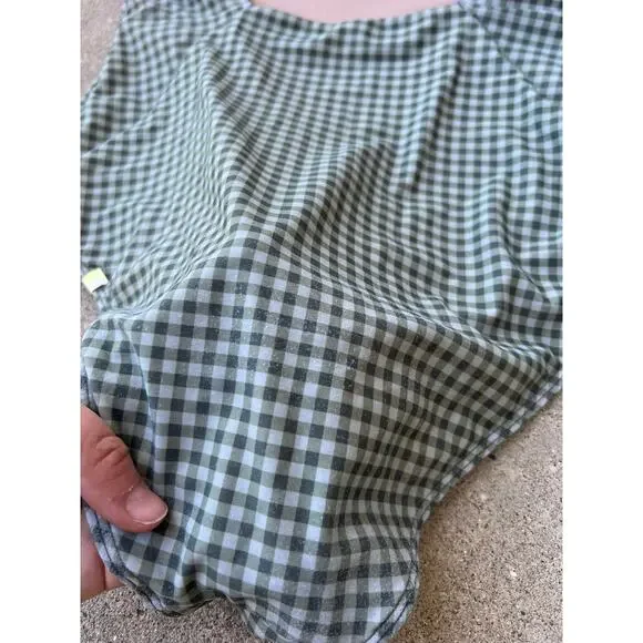 Summersalt The Ruched Backflip Swimsuit - Gingham in Lavender & Ivy, Size 14 - Picture 5 of 10